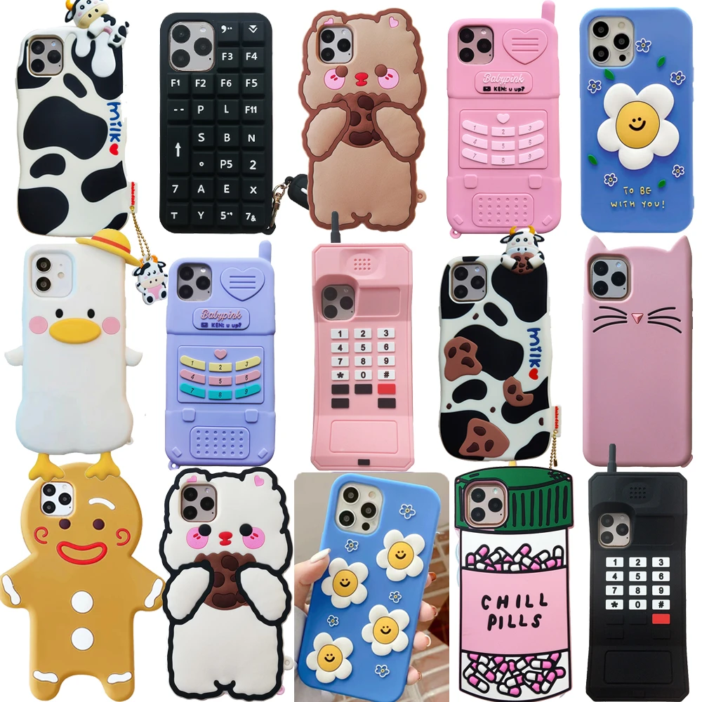 nietig schotel Bekwaam Iphone 6 Plus Cute 3d Silicone Case | Iphone Cartoon Phone Case Skin - Iphone  6s 7 8 - Aliexpress