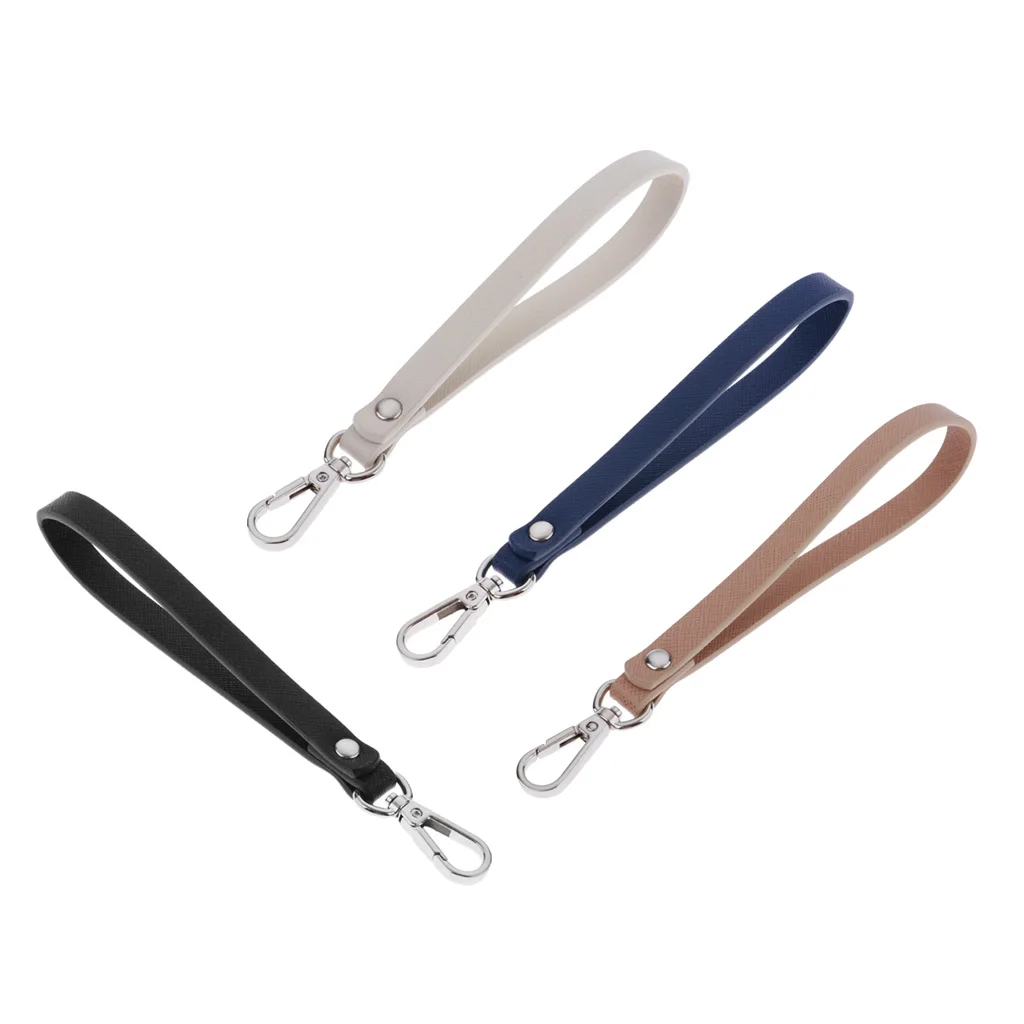 Wristlet Strap Keychain Cellphone Leather Hand Strap With Silver Lock
