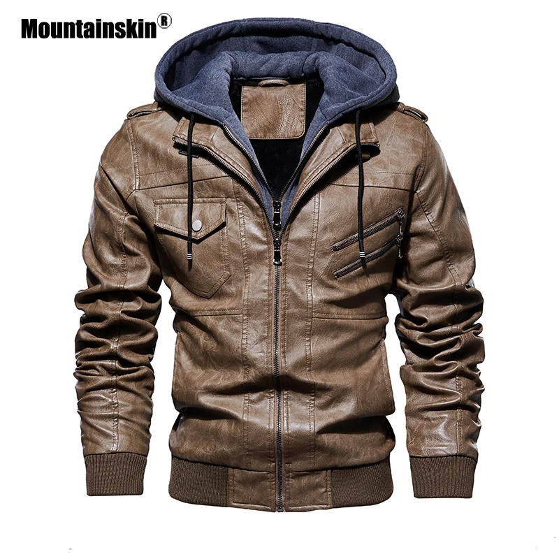 Куртка Mountainskin мужская с капюшоном повседневная Байкерская мотоциклетная куртка