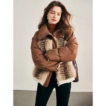 

SHUCHAN 2021 Autumn/winter New Luxurious Spliced Fox Fur Coat Female 90% White Duck Down Jacket Wide-waisted Thick Pre-sale