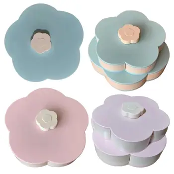 

Petal-Shape Rotating Plastic Storage Box Various Specifications Optional Fashionable for Seeds Nut Candy Dry Fruit Container