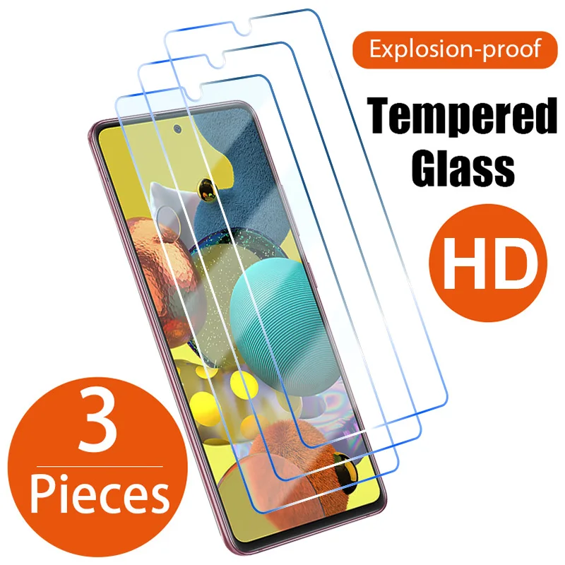 3PCS Protective Glass for Samsung A50 A70 A40 A30 A20 A10 Screen Protector For Galaxy A51 A71 A21S A31 A41 A52 A32 A72 A12 Glass phone protector