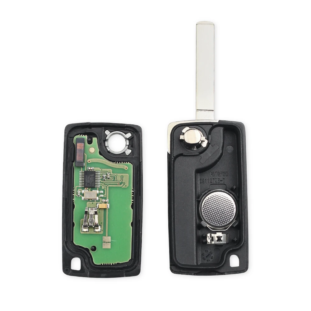 Dandkey 3 кнопки флип Автомобильный Дистанционный ключ 433 МГц подходит CE0536 Fob Uncut VA2 лезвие ID46 чип для peugeot Partner 207 208 307 308 408