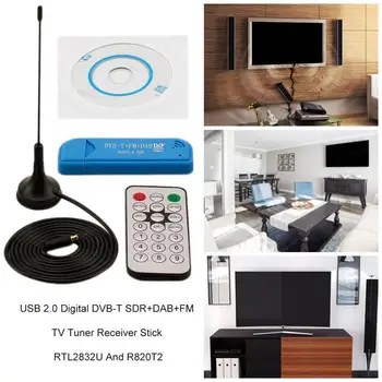 

USB 2.0 Digital DVB-T SDR+DAB+FM HDTV Video Equipment TV Tuner Receiver Stick with Aerial RC RTL2832U And R820T2 USB Dongle