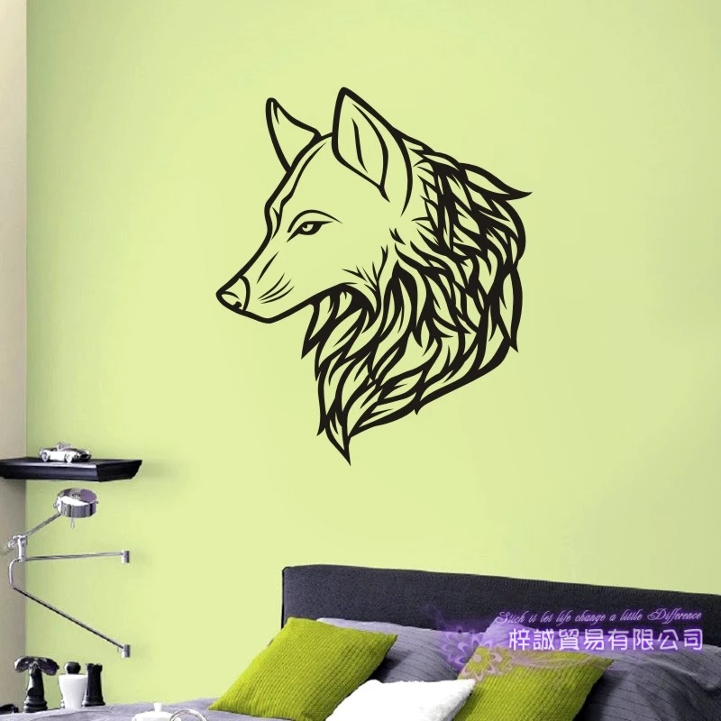 DCTAL Wolf Wall Sticker Wolf Decal Posters Vinyl Wall Art Decals Pegatina Decal Decor Mural Wild Animal Sticker