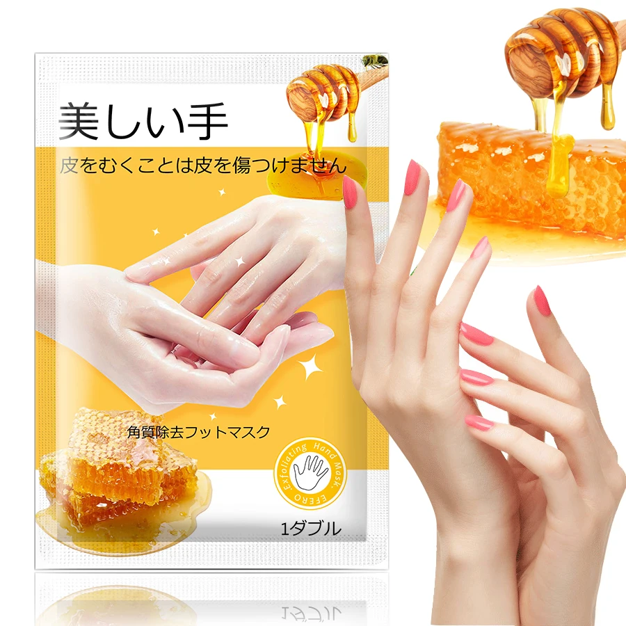 

2Packs Hand Masks Honey Moisturizing Whitening Hand Spa Gloves Exfoliating Dead Skin Remover Hands Gloves Masks Skin Care EFERO