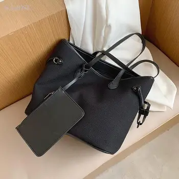 

Girl Tote Lady Wild Canvas Vintage Handbag Trend Personality Leather Composite Handbags Women Bags Shoulder Famale Bag For Women