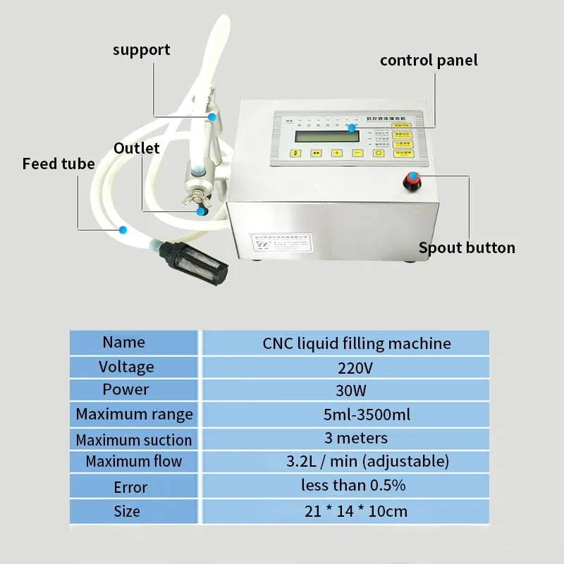 220V 5-3500ml машина для наполнения жидких напитков с цифровым управлением, машина для наполнения водяных масляных духов, бутылок для молока