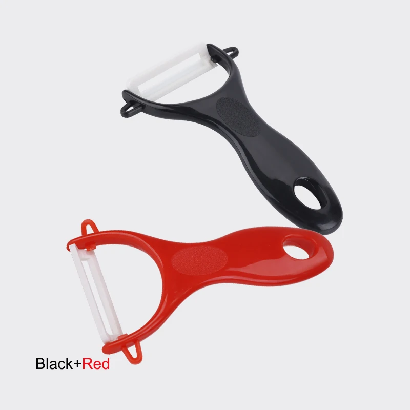 Black Red Кухонная Gadgetsc антиоксидантная керамическая машинка для чистки картофеля для овощей фруктов моркови Овощечистка резак многоцветная ручка - Цвет: Black Red