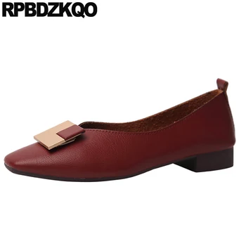 

red wine latest low heel spring autumn black women 2019 ladies chinese green fashion cheap shoes china square toe casual slip on