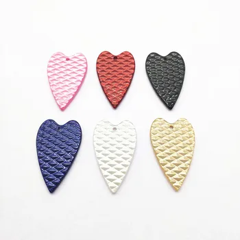 

New arrival! 38x23mm mix color 50pcs acetic acid Heart shape charm for Jewelry Earrings DIY parts,hand Made Earring Making
