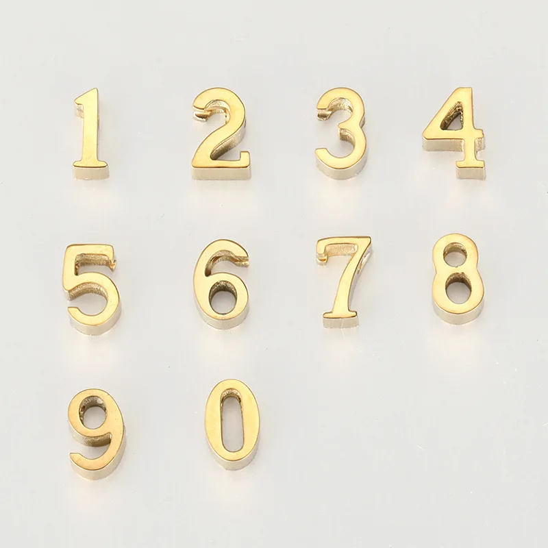 

JUJIE Wholesale Stainless Steel numeral DIY Designer Charms Gold Necklace Pendants Jewelry Making Supplies Make up Accessories