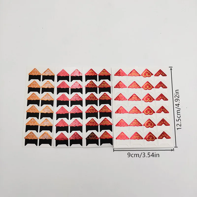 96pcs(4 sheets)Gold Glitter Paper Stickers For Photo Albums DIY Sticker Frame Decorations Scrapbooking Photo Album Accessories - Image 2