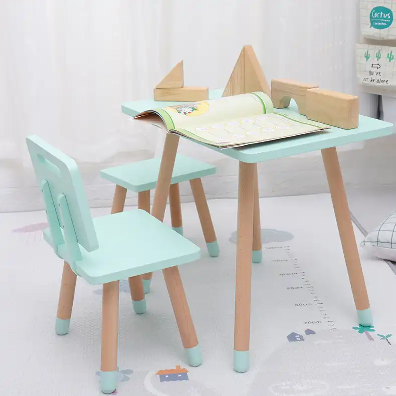 Learning Desk Kids Room Baby Play Writing Table And Chair Solid