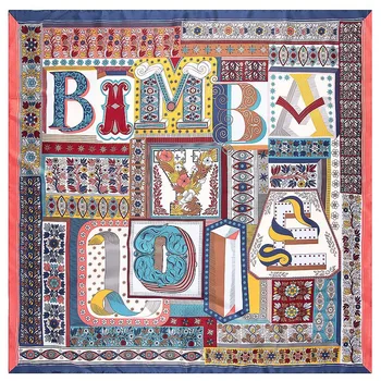 

Luxury Brand Design Letter Winter Square Scarf 130cm Twill Silk Scarf Women Kerchief Scarves For Ladies Fashion Shawl Echarpe
