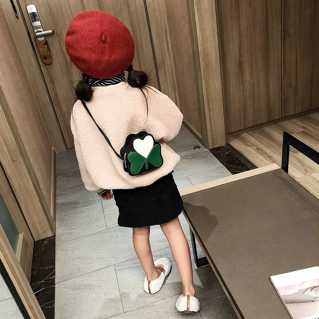 2019 Girl Backpacks Coin Purse Handbag Children Wallet Small Kids Shoulder Handbag Crossbody Purse Money Baby Heart Bags 823