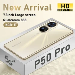 Global Version P50 Pro Qualcomm 888 5G 7.3 Inch Celular Android 12 6800mAh Smartphone 16GB 1T 64MP Cellphone HD 4G Mobile Phone
