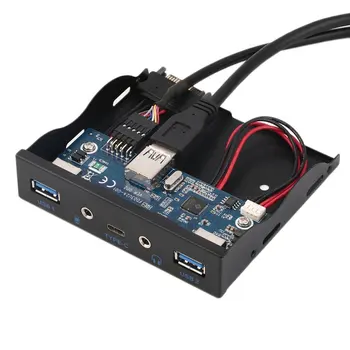 

3.5" Front Panel Floppy Bay 2 Ports USB 3.0 Hub With 1x HD Audio Output 1x Microphone Input 1x USB 3.1 Type C For Desktop PC