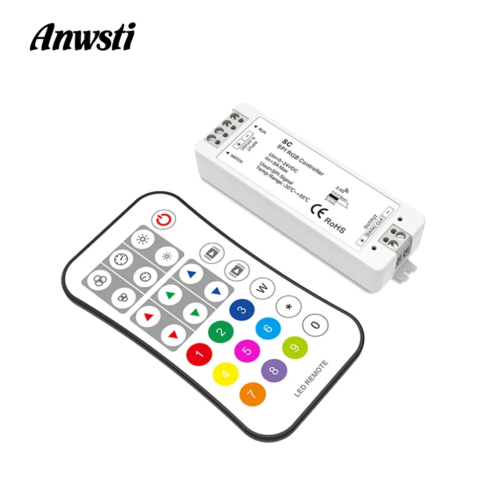 

SPI RGB LED Controller Wifi Smart 12V 5V 24V RF 2.4G Wireless Remote Control WS2811 WS2812 TM1803 LED Strip Light Controller SC