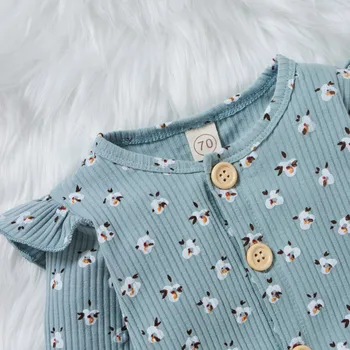 Newborn Baby Girls Romper Cotton Long Sleeve Floral Print Jumpsuit +Headband Sets Outfit Baby Fall Girl Clothing 6 9 12 18 Month 5