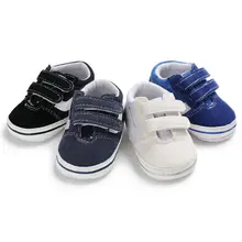 Newborn Baby Boys Pre-Walker Soft Sole Pram Shoes Canvas Sneakers Trainers Baby Casual Shoes
