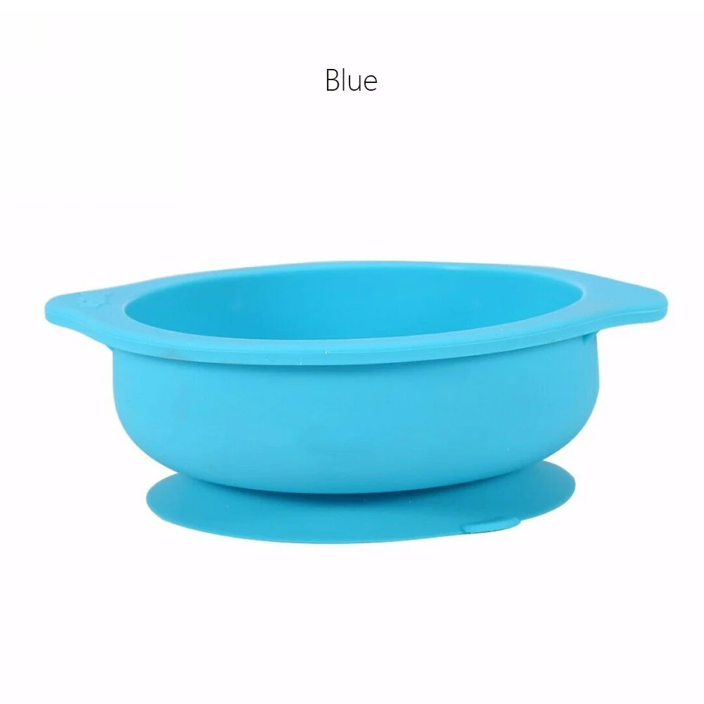 Тарелка силиконовая посуда высококачественный пластиковый материал безопасная детская чаша с присоской силиконовая тарелка для еды, поднос - Цвет: Blue