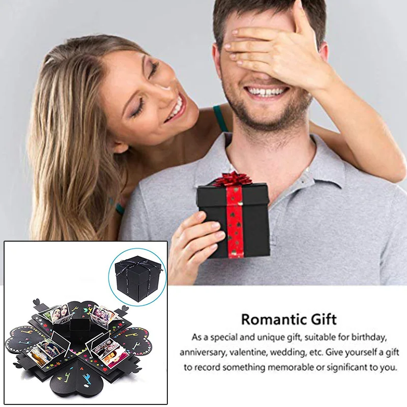 Набор для творчества черный красный DIY аксессуары цвет сюрприз уникальный дизайн подарочная Свадебная коробка ручной работы фото день рождения