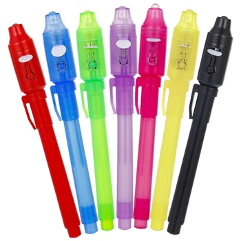 

7pcs Fluorescent Ink Stealth Password Information Purple Light Magic Banknote Detector Fluorescent Pen Tattoo Marking Pen