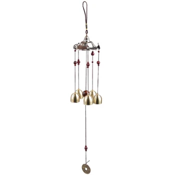 

5 Bells Wind Chimes Antirust Bell Outdoor Decorations Lucky Metal Pagoda Best Wishes Home Decoration Windchime