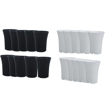 

CSS 10Pcs Succulents Flower Pot Plant Pot Planter Plastic Pots Round for Home Office or Garden Decoration