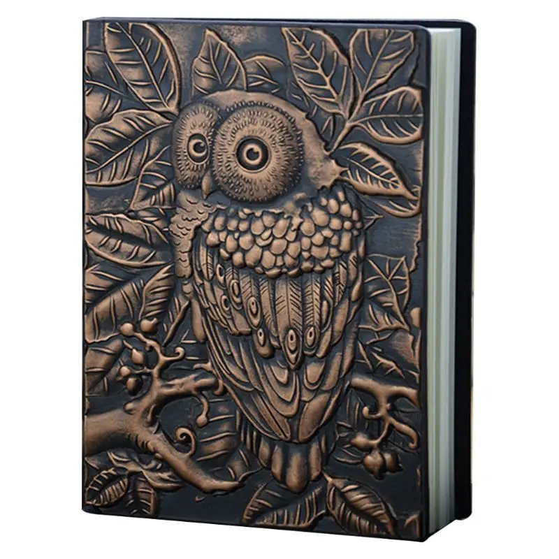 

2022 New 3D Carving Owl Embossed Notebook Journal Notepad Travel Diary Planner Sketchbook School Office Supplies