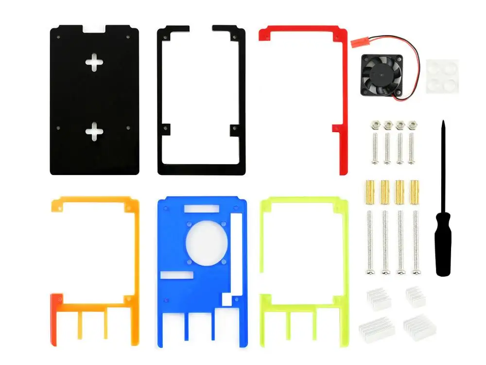 Акриловый чехол Waveshare для Raspberry Pi 4 с цветным радужным покрытием охлаждающим