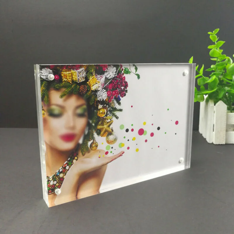 1x Photo Picture Frame Free Standing Acrylic Certificate Holder Gift Home Decor Odorless Crystal Clear