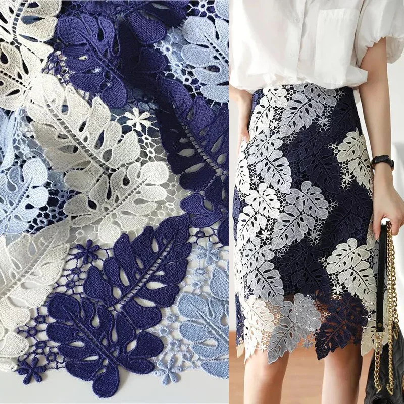 

Multicolor Heavy Handmade Milk Silk Water-soluble Lace Fabric Hollow Embroidery Fabric For Clothing Dress Cheongsam Accessories