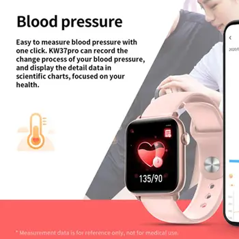 

KW37 pro Body Temperature Measurement Women Smart watch Men IP68 Waterproof Heart rate Bluetooth Girl Smartwatch Thermometer