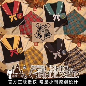 

New Arrival Movie Cosplay Costume Four Style Fall-Winter College Pure Cotton Hoodie Pleated Skirt Female Role Play Prop Clothing