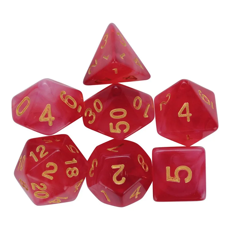 7Pcs dnd dice sets of transparent multifaceted tweezers TRPG game polyhedron D4-D20 multi-faceted acrylic dados de rpg 30A20 (4)