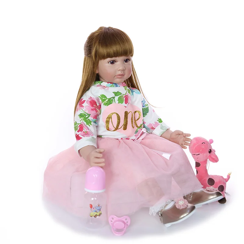 24 дюйма куклы для новорожденных девочек ручной работы, тканевые набивные куклы 60 см Boneca, настоящие как принцесса, куклы для детей