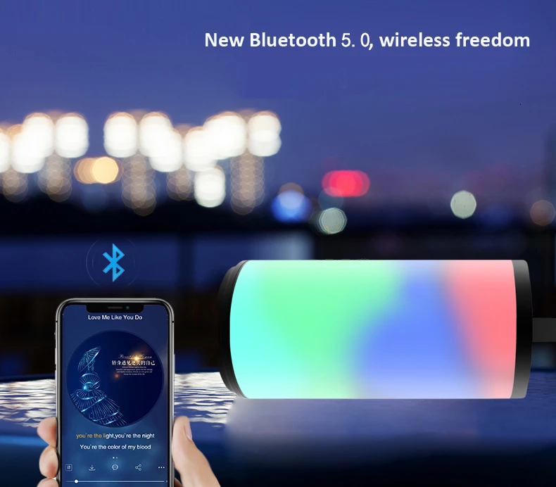 Мини-Аудио Портативный беспроводной Bluetooth динамик бум бокс открытый бас TF FM радио громкоговоритель с семи цветов света светодиодный HIFI