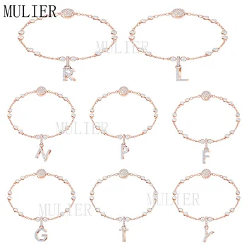 

MULIER19 REMIX series exquisite Fashion Beaded Twenty-six Letters lady DIY Bracelet Bangle R L N P F G T Y Accessories Preferred