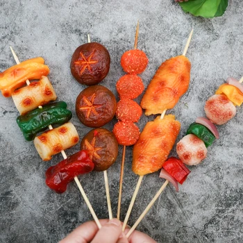 

Simulation BBQ Skewer String Barbecue String Vegetable Meat Food Model Fake Display Prop Toy Factory Plastic Crafts