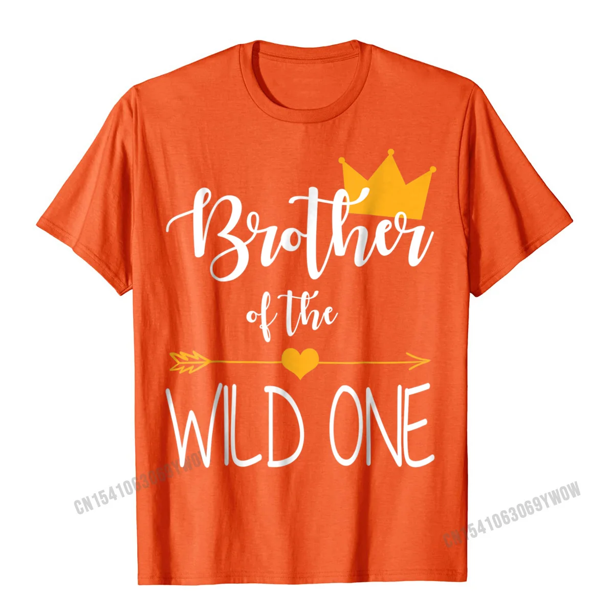 Men's T-shirts Printed On Casual Tops Shirt 100% Cotton Round Collar Short Sleeve Street Clothing Shirt Summer Fall Brother of the Wild One baby first birthday funny gift shirt__749 orange