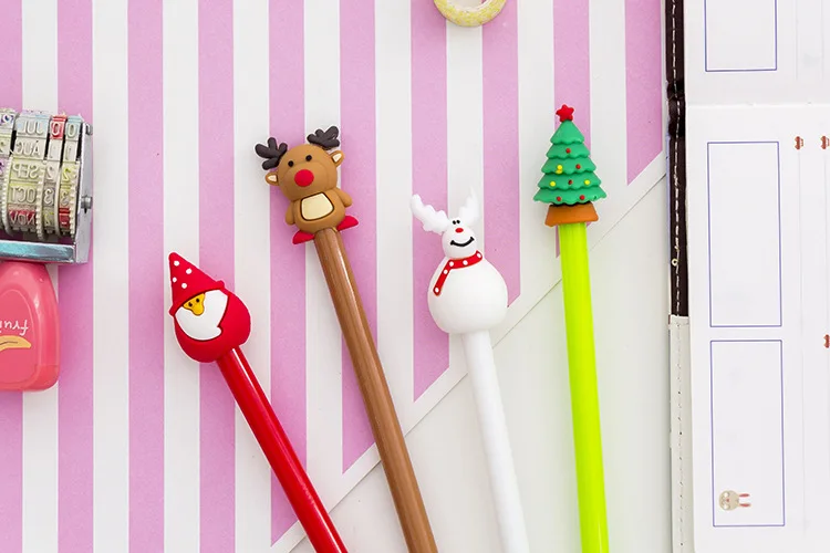 Secretaria da Escola Bonito da Árvore de Natal da Rena do Natal de Santa Caixa de Presente Estacionária Lote Kawaii Caneta Gel 0.5 Milímetros Preto Canetas Neutro 20 Pçs - 14 Natal Da Rena Do Natal de Santa