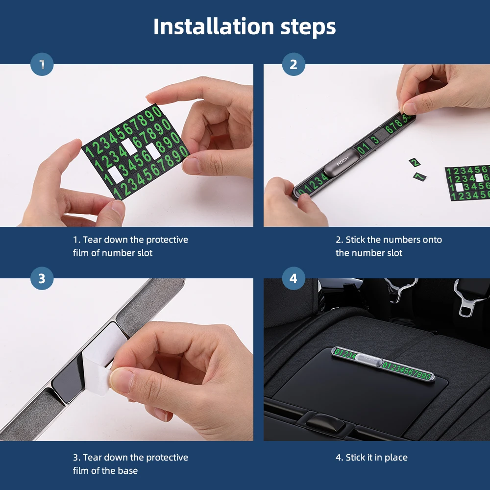 ROCK RAM0011 Metal Temporary Parking Card with Dual Phone Numbers description image 11