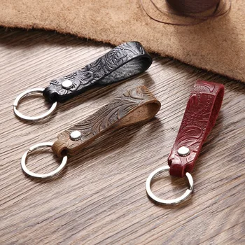 

Automobile leather keychain men's waist pendant personality Mercedes-Benz high-end creative modified tide brand circle