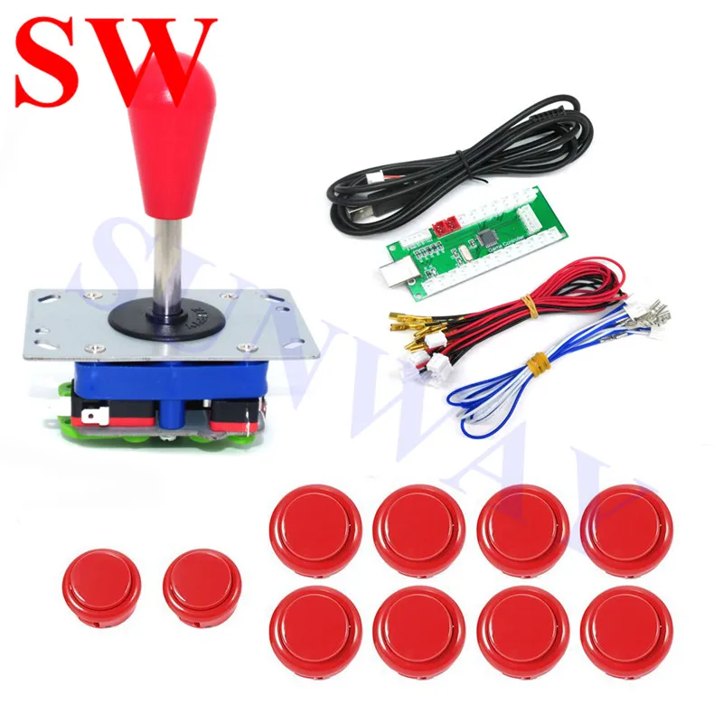 Hot Sale DIY Arcade KIT 1 Player Zero Delay  USB to PC Sanwa style Joystick Arcade Game Machine Parts for Jamma Fighting Games