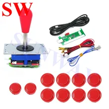 Zippy джойстик DIY аркадные наборы для джойстик для ПК с красным шариком Zippy джойстик+ 30 мм sunway кнопка+ светодиодный USB Панель управления