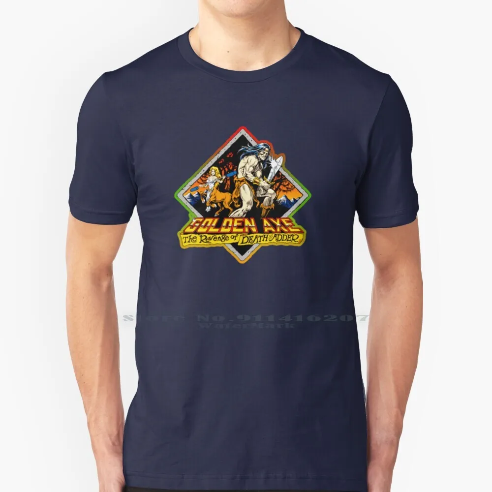 Golden Axe-La Vendetta Di Death Adder T Shirt 100% Puro Cotone Dvg Dizionario Dei Videogiochi 80S Retro Retrogames Vintage Vecchia