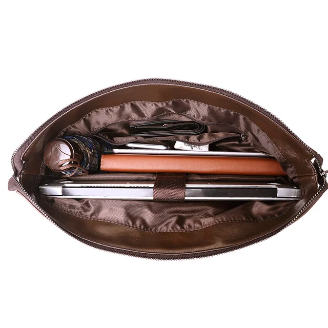 Brand Briefcase Men Bag High Quality Classic PU Leather Men’s Business Handbag Retro Messenger Bags 15 in Computer Laptop bag 6