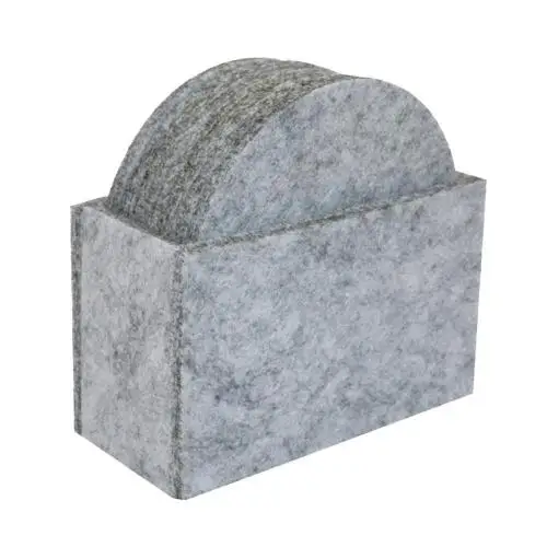 40%HOT8 pieces of felt, round, square, hexagonal, heat-insulating coaster, table protector, heat-resistant coaster, coffee, tea, Light Gray 1